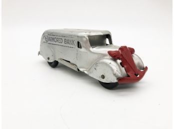 (27) VINTAGE MARX METAL TOY-ARMORED BANK- ACTUAL COIN BANK