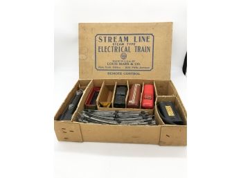 (145) VINTAGE MARX STREAM LINE ELECTRIC TRAIN SET-IN ORIGINAL BOX