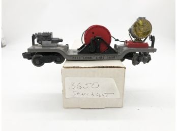 (174) VINTAGE POSTWAR LIONEL TRAIN-#3650-SEARCHLIGHT EXTENSION-BOXED