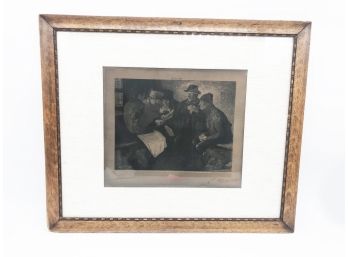 (143) ANTIQUE ETCHING - FRAMED MATTED AND UNDER GLASS - PLANCHE XXXV11 - APPROX.19 1/2' X 16'