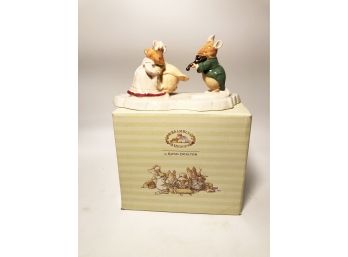 (17) ROYAL DOULTON-BRAMBLY HEDGE-'THE ICE BALL' FIGURINE -#2177 OF 3000-NEW IN BOX