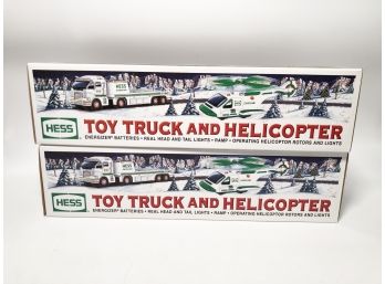 (51) LOT OF 2 2006 HESS TRUCKS-TOY TRUCK AND HELICOPTER-2006