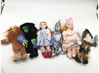 (105) VINTAGE LOT OF 6 WARNER BROS  WIZARD OF OZ DOLLS-DOROTHY, TIN MAN, LION,GOOD WITCH,BAD WITCH & SCARECROW