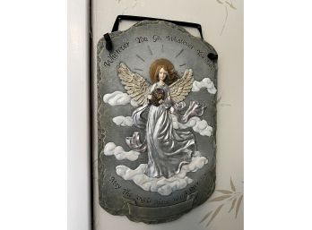 SLATE WALL HANGING WITH ANGEL & INSPIRATIONAL QUOTE - 10'