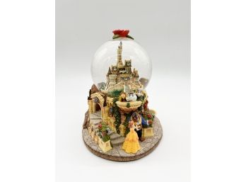 D-1- DISNEY BEAUTY & THE BEAST MUSICAL SNOW GLOBE - BELLE, MRS. POTTS, LUMIERE - 9'