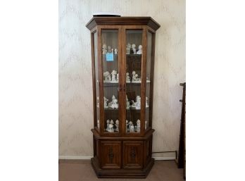 TALL THIN GLASS FRONT DISPLAY CABINET - 71' TALL BY 35' WIDE