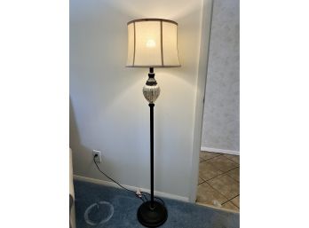 CONTEMPORARY FLOOR LAMP & SHADE WITH MERCURY GLASS BASE - 59' TALL