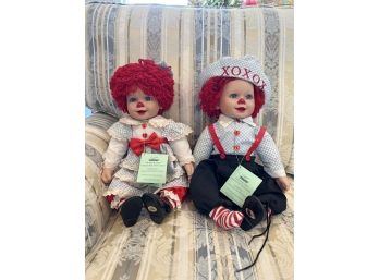 A-6- SEYMOUR MANN COLLECTIBLE DOLLS - RAGGEDY ANN & ANDY - LIMITED EDITION - 22'