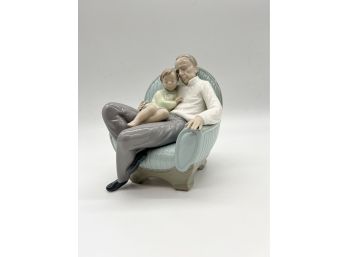 A-11- NAO FIGURINE - GRANDPA WITH SLEEPING GRANDSON - 8' - PERFECT