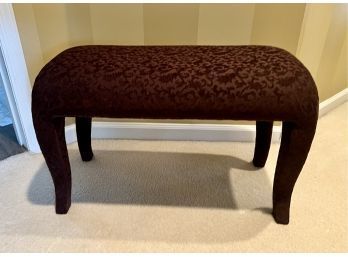 TRADITIONAL STYLE BROWN UPHOLSTERED OTTOMAN - 29' WIDE BY 16 DEEP BY 16' HIGH