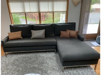 Slate Gray Sectional Sofa & Chaise