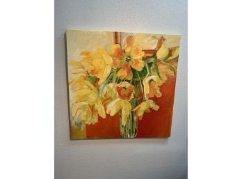 Original Painting 'Yellow Tulips' - Signed P. Kureluk