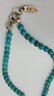 .925 Sterling Silver Beaded Turquoise Necklace  24'