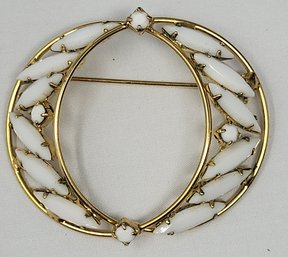 Womens Brooch/Pin White Stones Not Marked 2'
