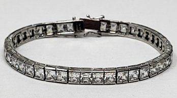 925 Silver Bracelet With White Gemstones