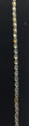 Stainless Steel Bracelet With Yellow Opaque Gemstones  7.5'