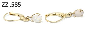 ZZ .585 / 14K Gold Earrings With Opal Gemstones