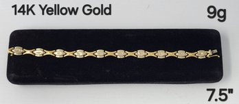14K Yellow Gold Vintage Bracelet  7.5' 9g