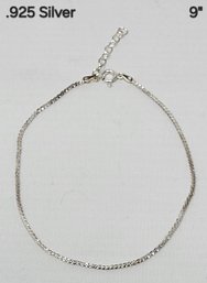 . 925 Silver Adjustable Ankle Chain 9'