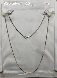 .925 Silver Rope Necklace 20'
