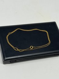 Sterling Silver And Gold Plated Chain Necklace 16' Long