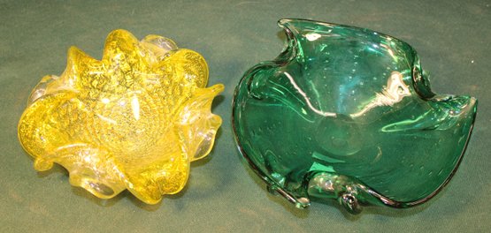 Antique 2 Hand Blown Murano Glass Bowls  (299)