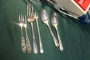 Wm. Rogers Sectional Oneida, 69 Pc. Flatware Set & Extra Pieces In Box, 14.5x 10', Missing  Knob  (12)