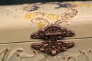 Antique Victorian Floral Embossed Cream Celluloid Necktie Box, 12x4x3'H (148)
