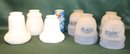 7 Glass Lamp Shades - Set Of 4 And 3 Singles, 2' Neck  (4)