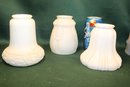 7 Glass Lamp Shades - Set Of 4 And 3 Singles, 2' Neck  (4)
