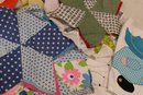 Assorted Hnad Stiched Vintage Quilt Pieces & More - 30 Finished Stars  (59)