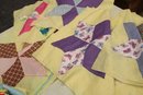 Assorted Hnad Stiched Vintage Quilt Pieces & More - 30 Finished Stars  (59)