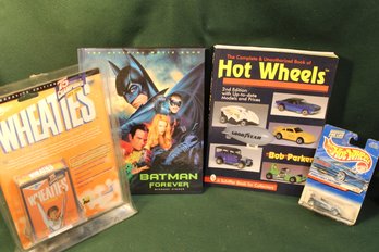 1997 Hot Wheels Book W/model Car, 1995 Batman Book, Mary Lou Retton 1999 Ad W/ 24k Gold Signiture   (100)