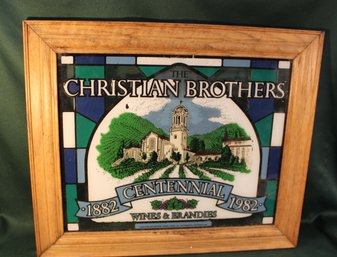 Framed Painting On Glass, 'Christian Brothers' Ad, 24'x 21'H  (101)