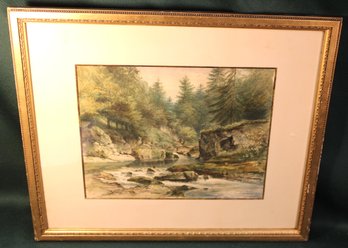 Framed Watercolor By Clement Burlison Of Durham, 17.5x15'  (102)