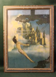 Antique Framed Maxfield Parrish Print, 'Dinkey Bird' From 'Poems Of Childhood' 1905, 11x16'    (103)