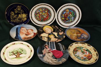 9 Vintage Collector Plates - 6 Christmas, Rapunzel, More(105)