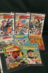 8 Vintage Comic Books - 4 GI Joe & 4 Baseball Legends  (108)