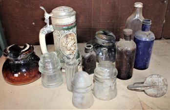 Shaler Clamp, Insulators, Old Bottles, Morre  (10)