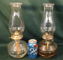 Vintage Pair Of  Aladdin Lamp Fonts, 14'H W/glass Chimneys(10)