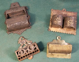 Group Of Antique Cast Iron And Tin Match Holders