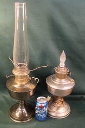 2 Electrified Aladdin Lamps, One W/aladdin Marked Chimney  (114)