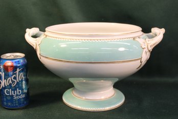 Antique Unmarked Porcelain Handled & Footed Bowl, 13x7.5'H  (116)