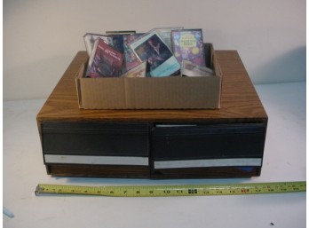 VHS Tape File Box With Tapes Plus 11 Cassettes, Mostly Christmas  (275)