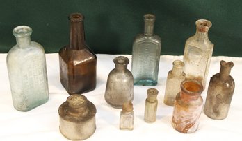 10 Old Bottles, 2-6'H Including Groves, Burnett's, Humphrey's, More (118)