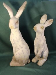 Vintage 2 Rabbit Garden Figures, Plaster, 19' 7 24'H  (11)