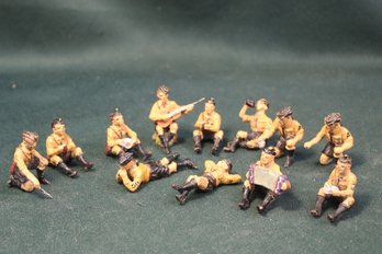 Antique Group Of 12 Metal Hitler Youth German WWII Figures  (120)
