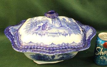 Antique Porcelain Large Doulton Transferware Soup Tureen W/lid, 14x10'H,   (121)