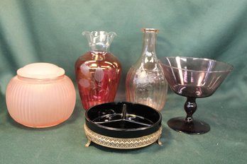5 Pieces Assorted Antique Glassware  (125)