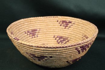 Woven Coiled Basket, Minor Damage,  9.5' Dia. (128)